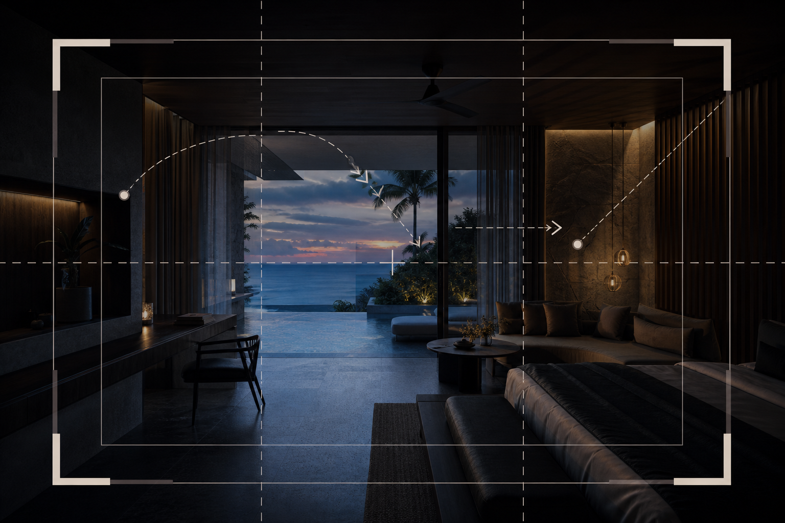 Generated motion direction preview for hospitality visuals